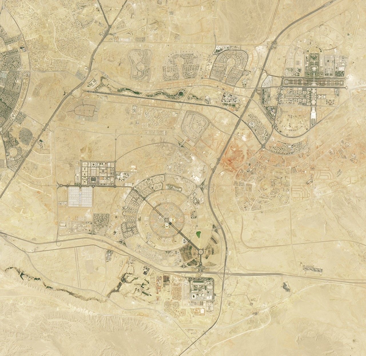 Satellite view of Egypt's New Administrative Capital under construction in 2024