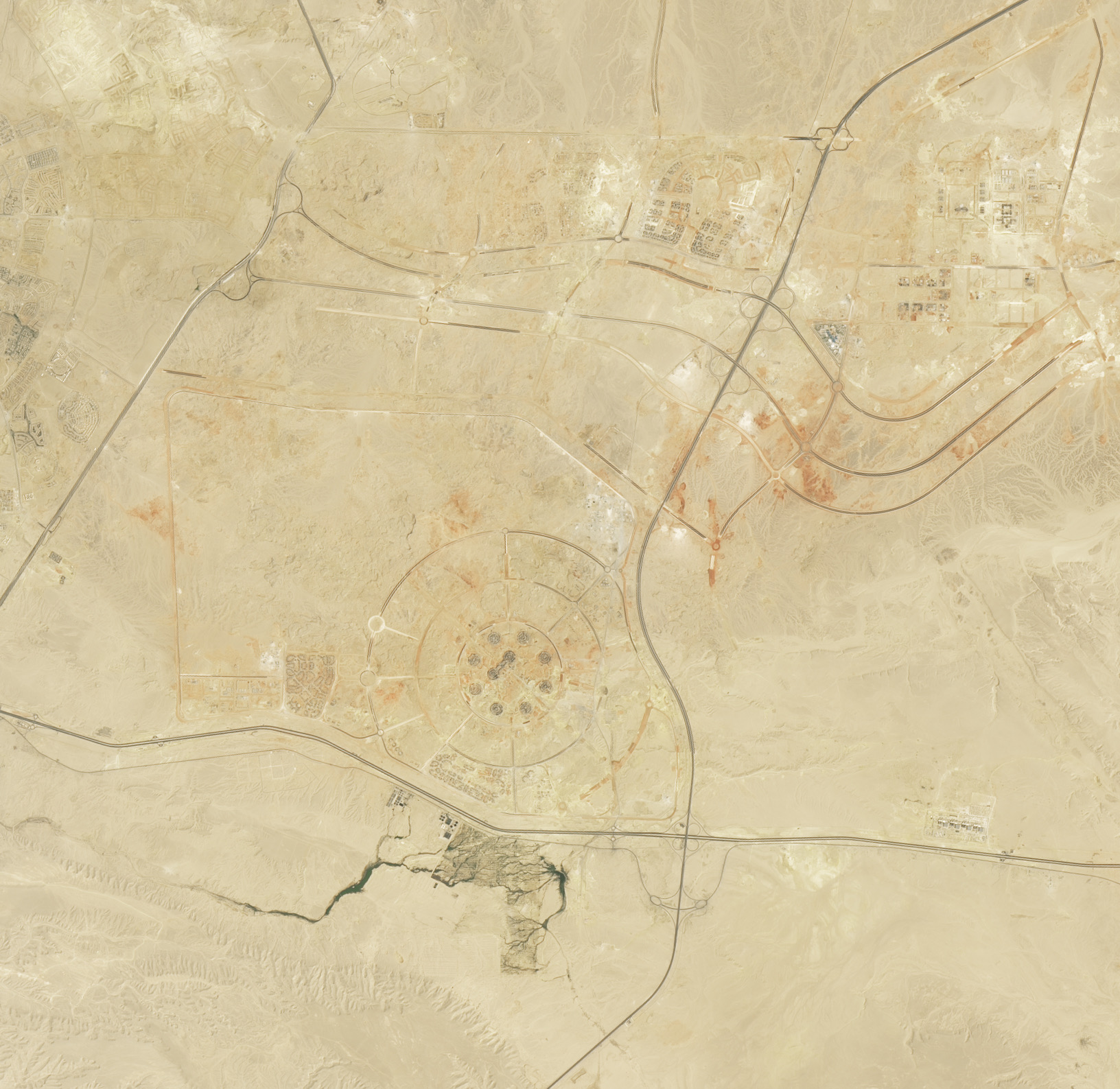 Satellite view of Egypt's New Administrative Capital site in 2017 — desert